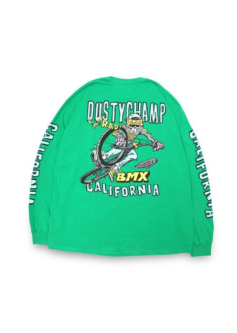 DUSTYCHAMP × DamianFulton L/S TEE (GREEN) / ダスティーチャンプ × ダミアンフルトン コラボ ロングスリーブ Tシャツ