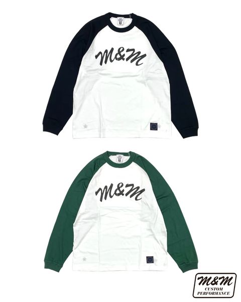 M&M 新作販売告知 / 王道アメカジスタイルのラグランスリーブ L/S Tee。