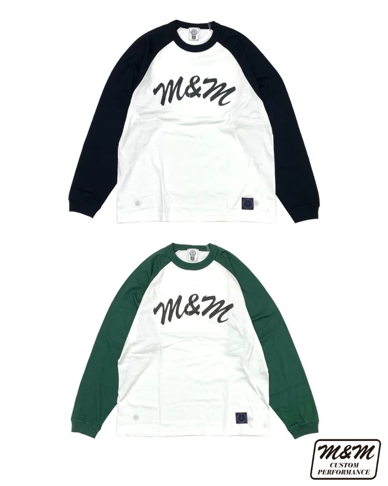 M&M 新作販売告知 / 王道アメカジスタイルのラグランスリーブ L/S Tee。