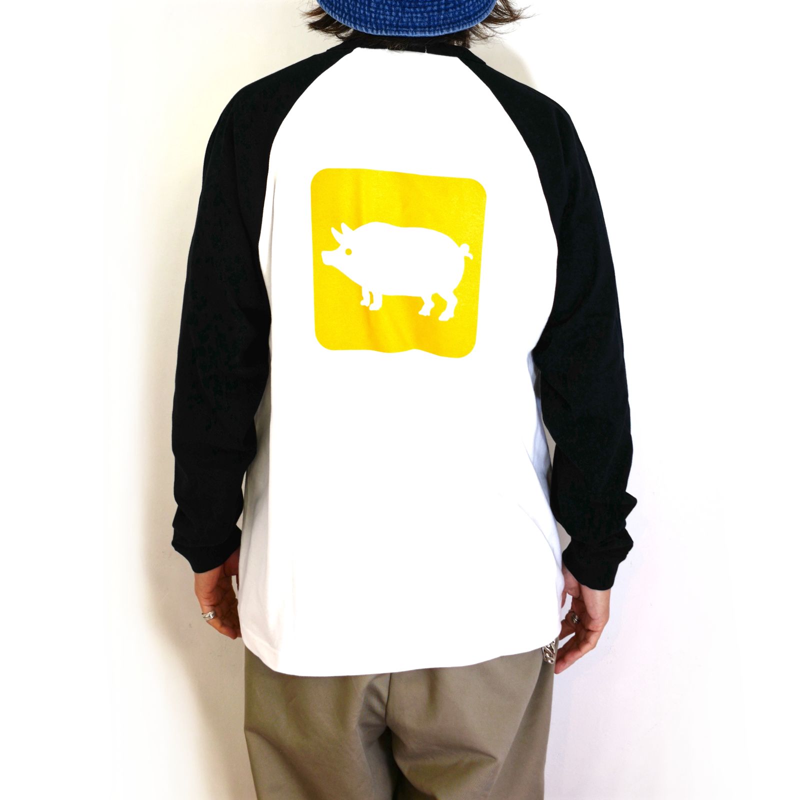 PORKCHOP GARAGE SUPPLY - CYOW RAGLAN L/S TEE (YELLOW×BLACK