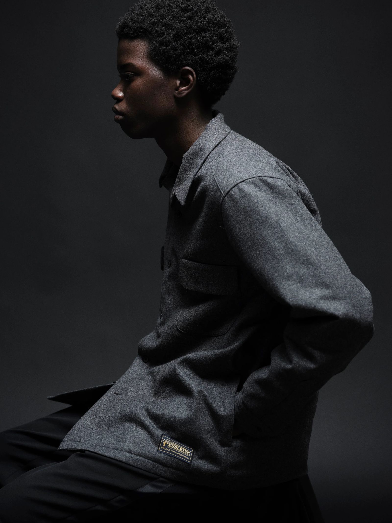 PENDLETON Wool Quiltliner Open Collar SH (GRY) / ペンドルトン コラボ オープンカラー ウール シャツ ジャケット