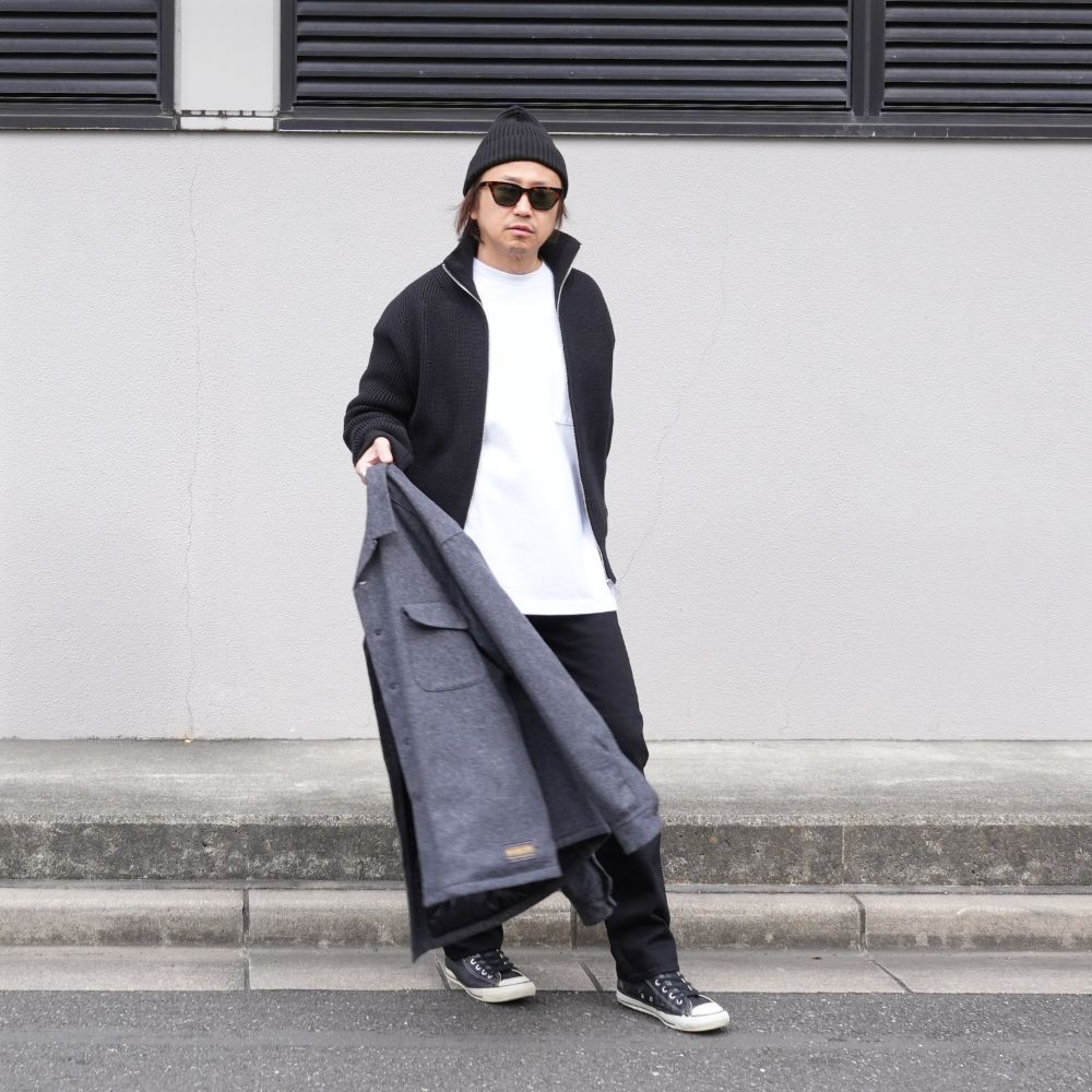 【ラスト1点】Heavyweight Trucker Knit Blouson (BLK) /  ドライバーズ ニットブルゾン