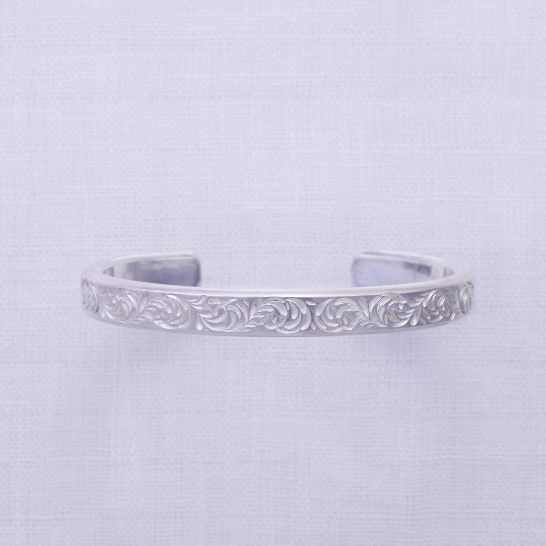 STUDIO T&Y - KARAKUSA Bangle 8mm width (SILVER) / 唐草平打ち