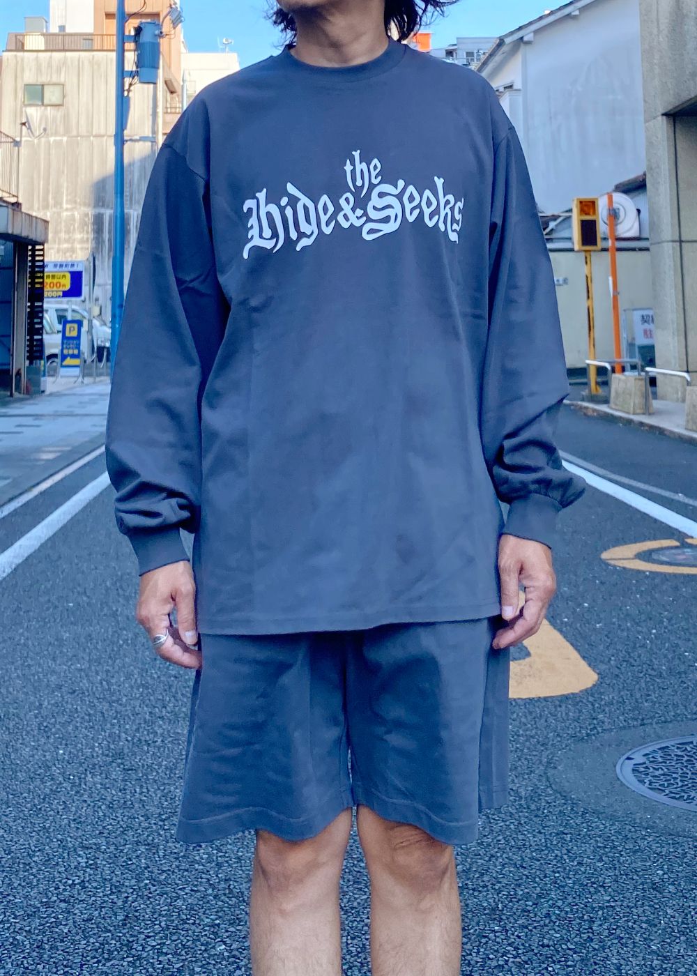 The H&S L/S Tee (CHARCOAL GRAY) / 西浦徹 コラボ ロンT