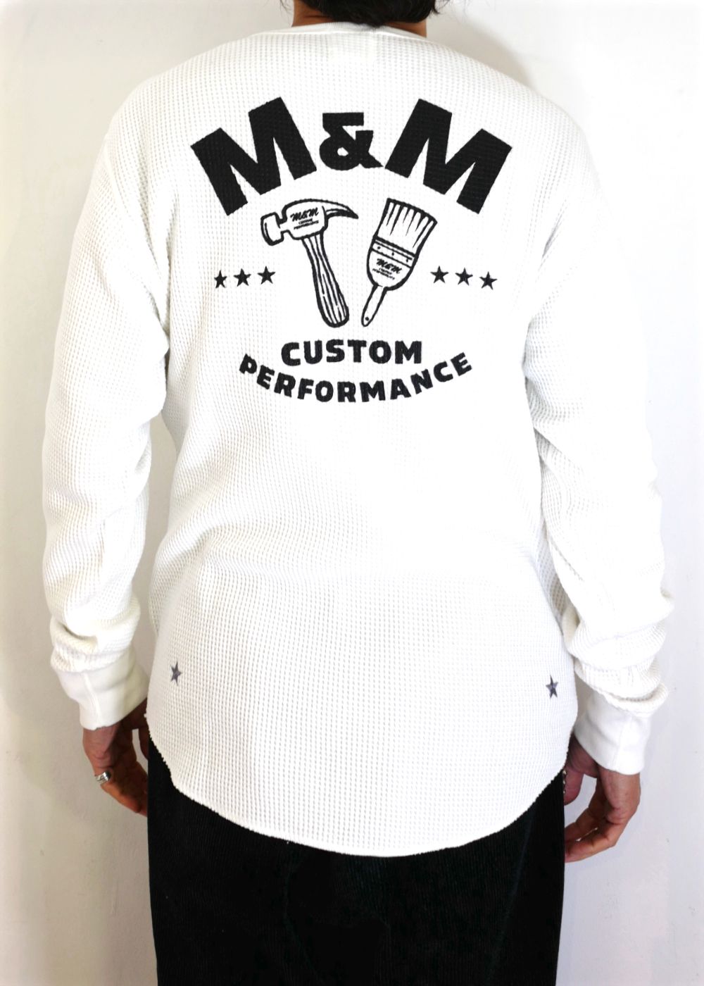 M&M CUSTOM PERFORMANCE - 【ラスト1点】WAFFLE L/S T-SHIRT (WHITE