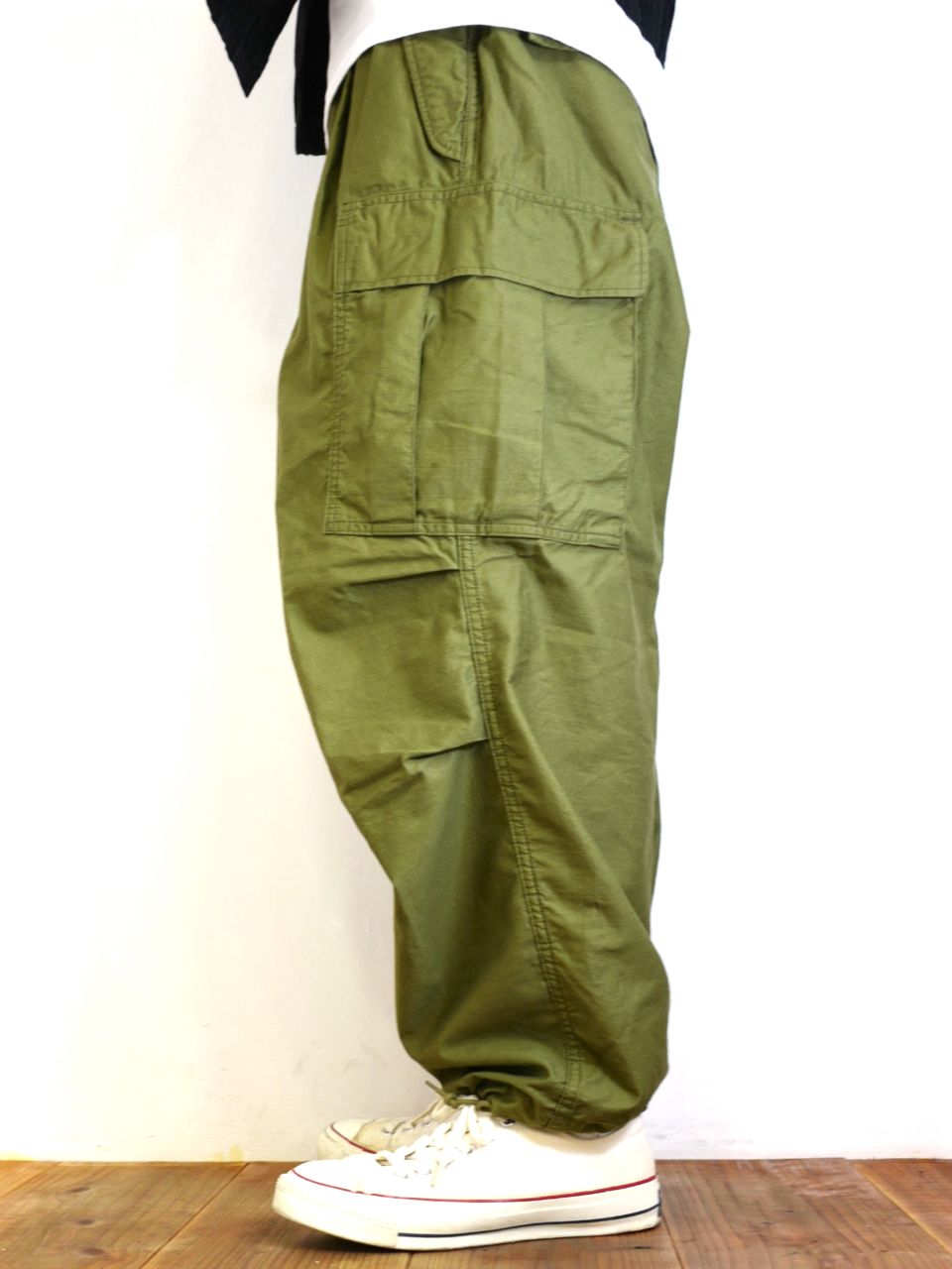 COOTIE PRODUCTIONS - Back Satin Error Fit Cargo Easy Pants (OLIVE