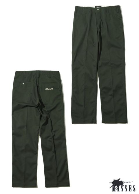 WORK PANTS L (×MASSES) (GREEN) / マシス コラボレーション チノパンツ