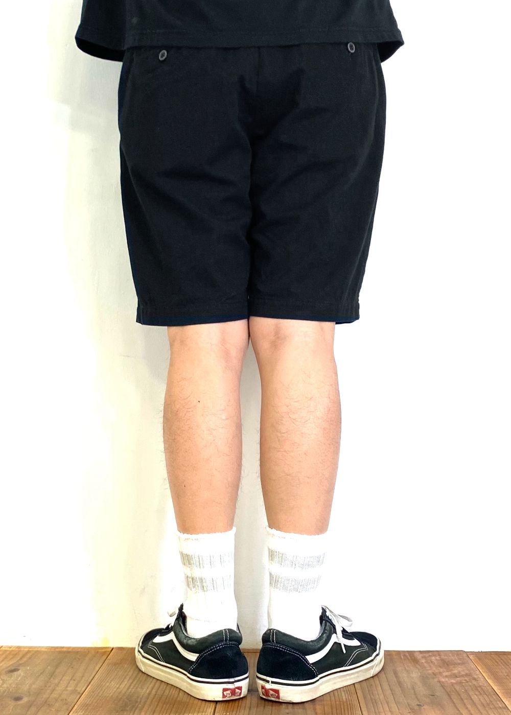 CHINO SHORTS (BLACK) / コットン チノショーツ
