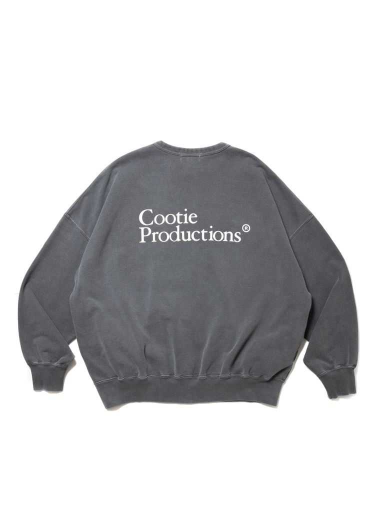 COOTIE PRODUCTIONS - Pigment Dyed Open End Yarn Sweat Crew (BLACK  