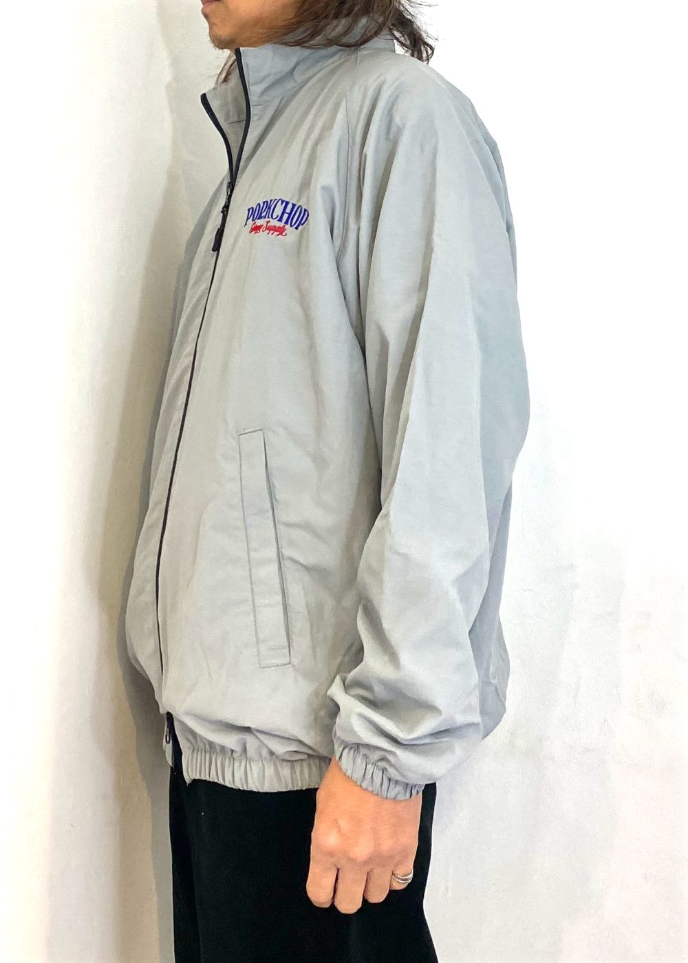 PORK BACK NYLON JKT (GRAY) / ポークバック ナイロン トラック ジャケット