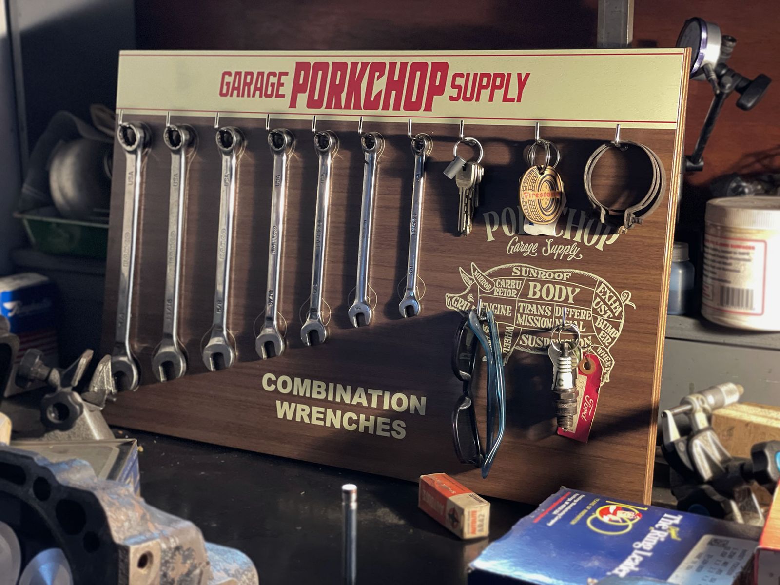 【ラスト1点】COMBINATION WRENCH RACK (WOOD) / オリジナル レンチラック