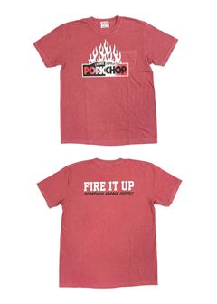 FIRE BLOCK POCKET TEE (CRIMSON RED) / ロゴ プリント ポケットTシャツ