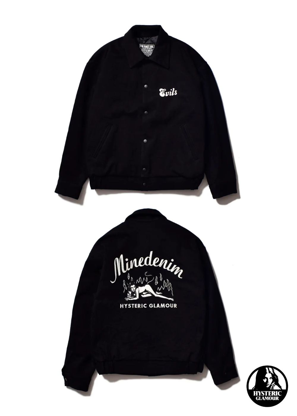 ヒステリックグラマー デニムスタジャン MINEDENIM - × HYSTERIC GLAMOUR F.Black Denim JKT (BLACK