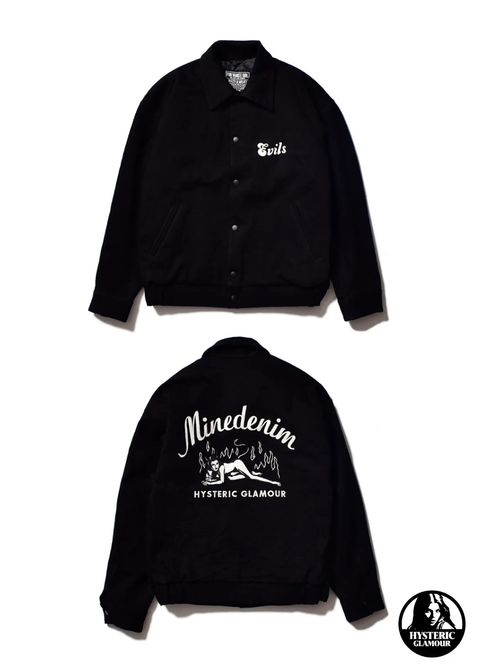 × HYSTERIC GLAMOUR F.Black Denim JKT (BLACK) / ×ヒステリックグラマー コラボデニムスタジャン