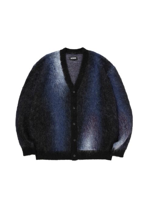 【ラスト1点】PATERNED CARDIGAN (NAVY) / オリジナル パターン柄 モヘア カーディガン