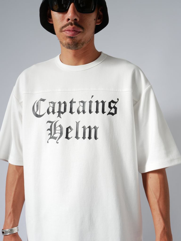 CAPTAINS HELM - FOOTBALL TEE (WHITE) / フットボール Tシャツ | LOOPHOLE