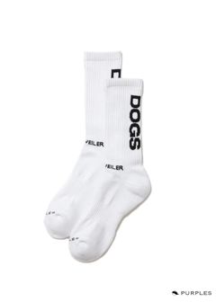R9 PURPLE SOX (WHITE) / ×パープルズ コラボ ジャガードロゴ ソックス