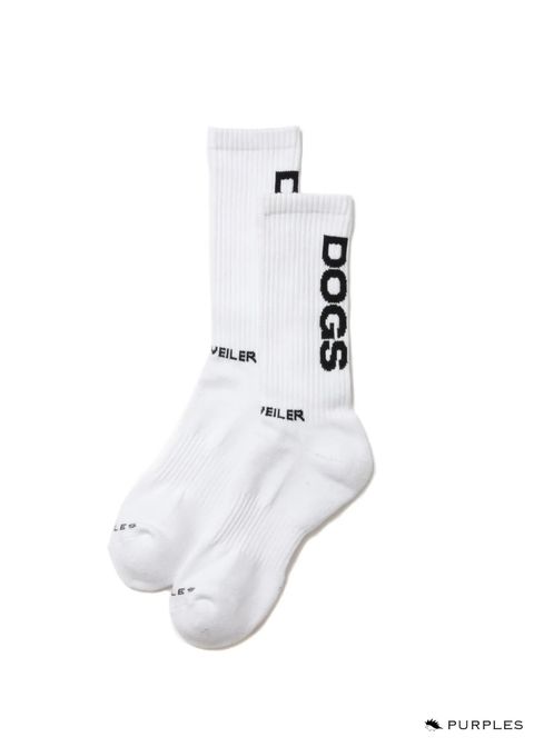 R9 PURPLE SOX (WHITE) / ×パープルズ コラボ ジャガードロゴ ソックス