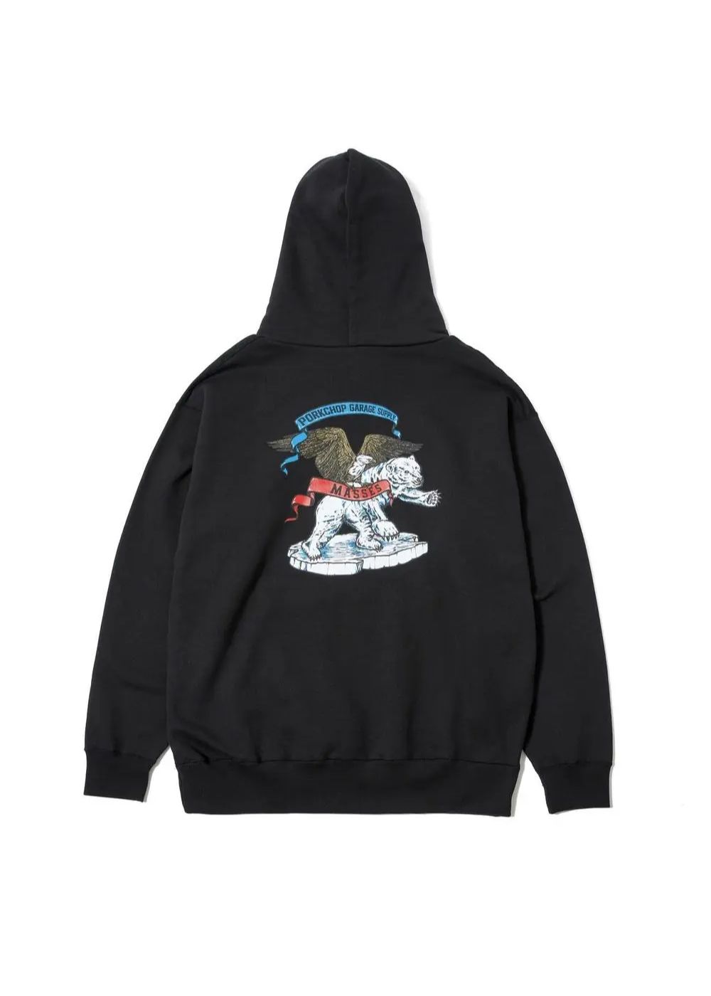 SWEAT HOODED POLA BEAR P (×MASSES) (BLACK) / マシス コラボレーション スウェット パーカー