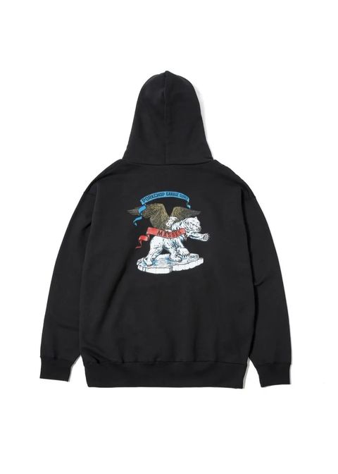 SWEAT HOODED POLA BEAR P (×MASSES) (BLACK) / マシス コラボレーション スウェット パーカー