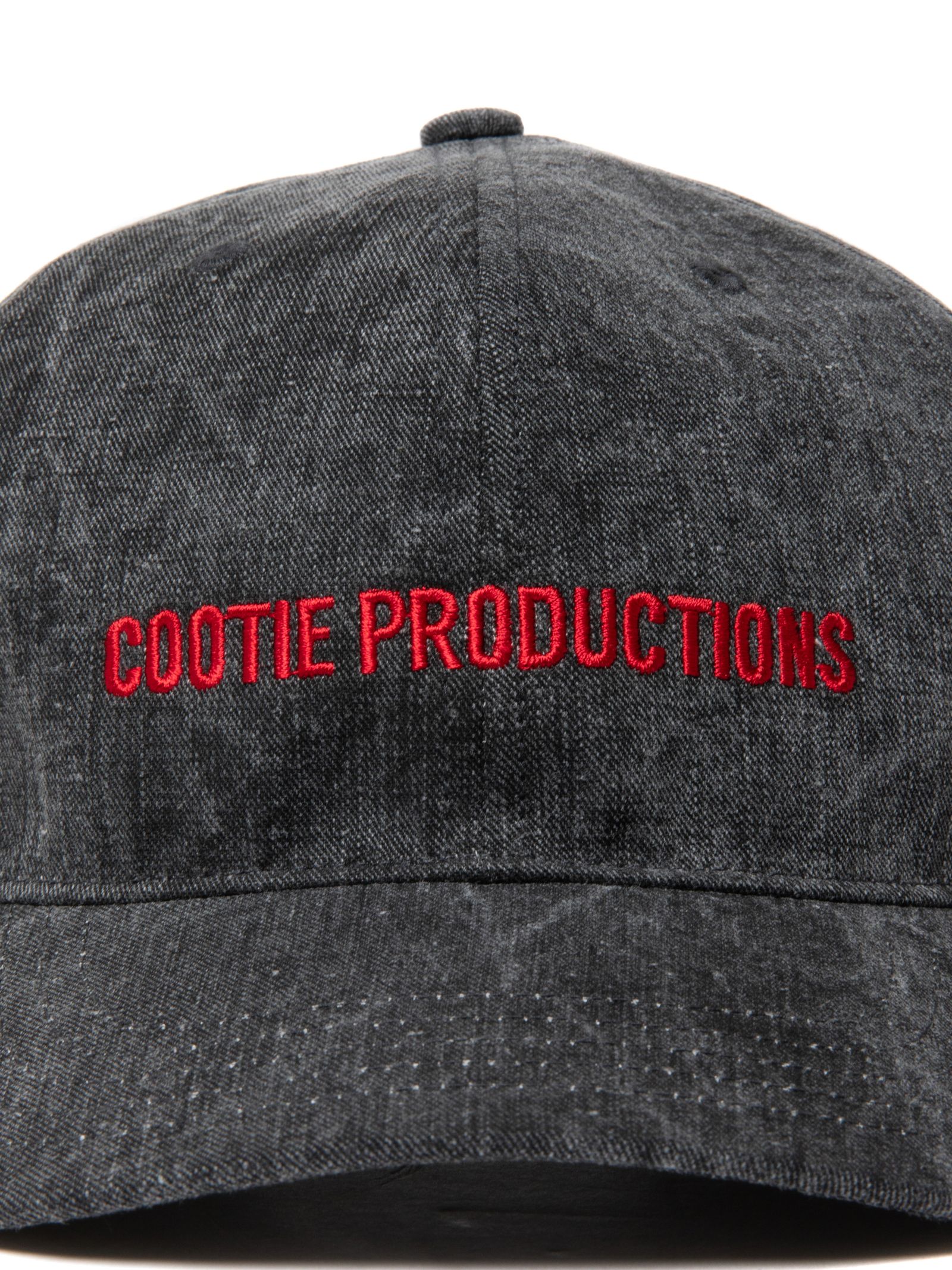 COOTIE PRODUCTIONS - Pigment Coating Twill 6 Panel Cap (BLACK×RED 