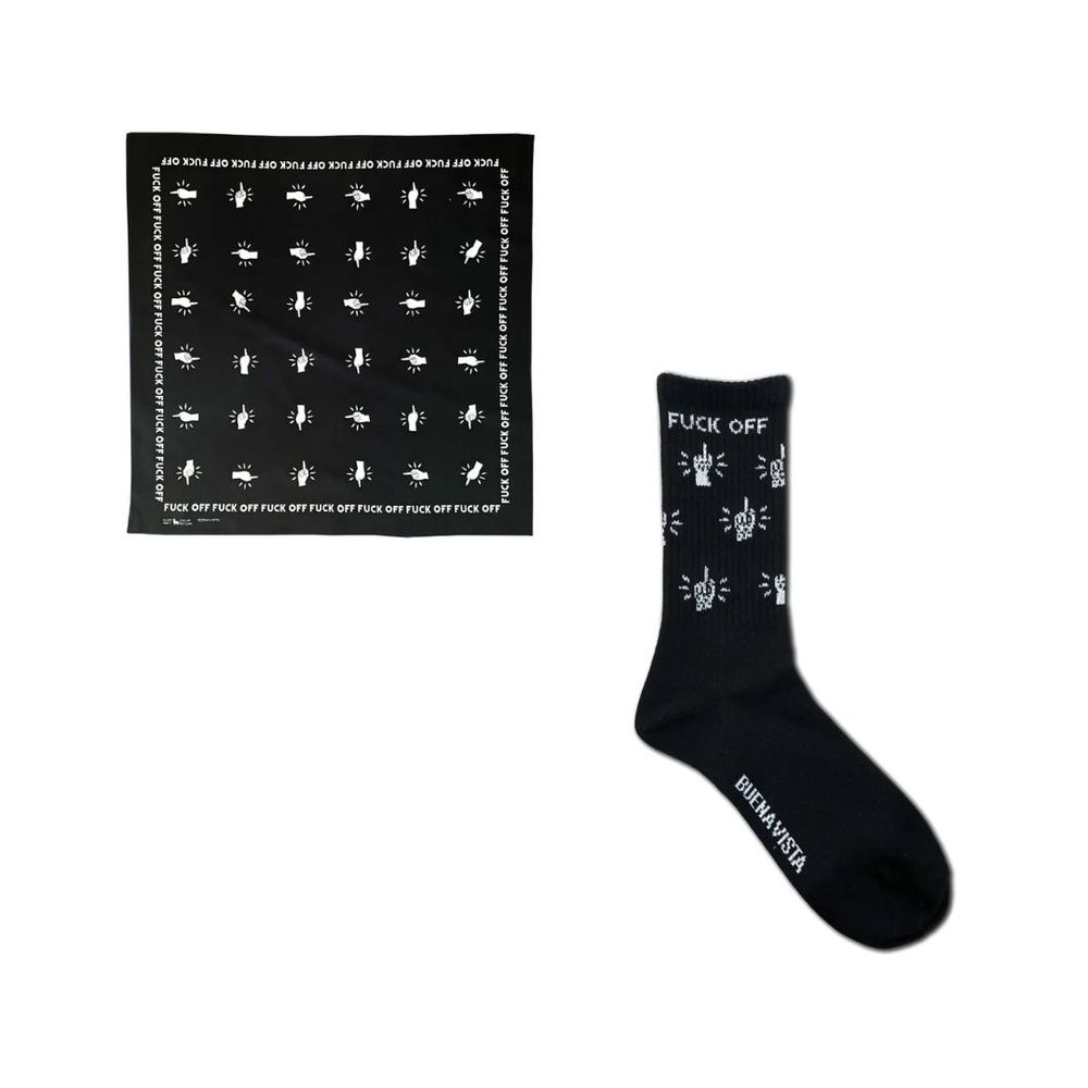 BUENA VISTA 新作販売告知 / 遊び心を伺わせるグラフィックが魅力のバンダナ&ソックス。