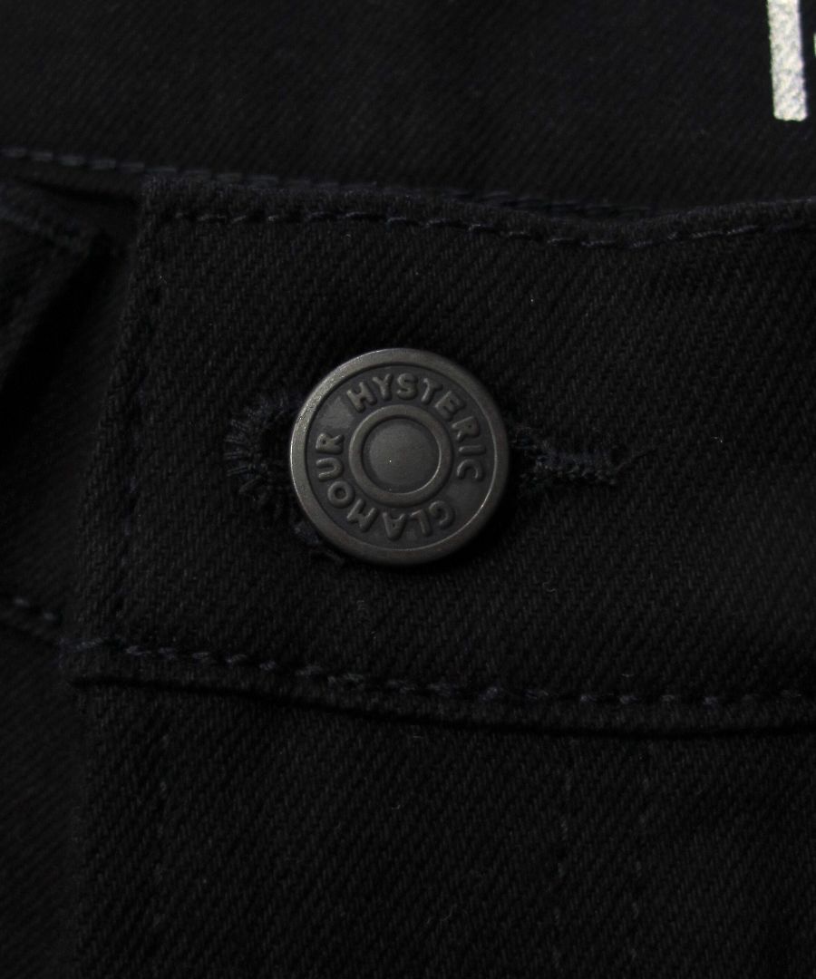 × HYSTERIC GLAMOUR F.Black STR 5pocket OWS (BLACK) / ×ヒステリックグラマー コラボデニムパンツ