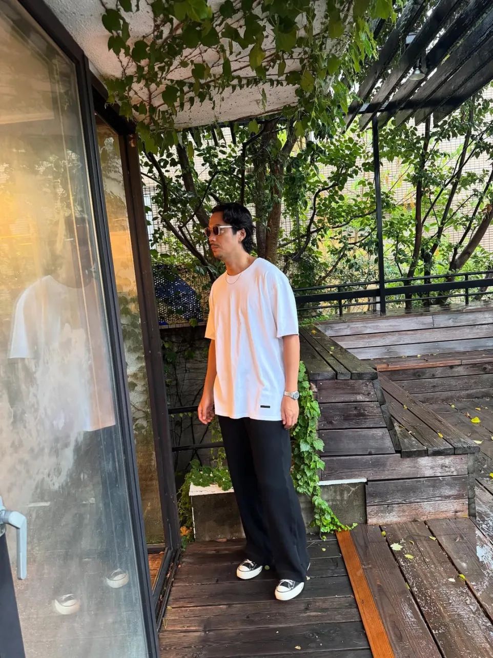 【ラスト1点】R9 CUTOFF TEE (WHITE) /  オリジナル カットオフ Tシャツ