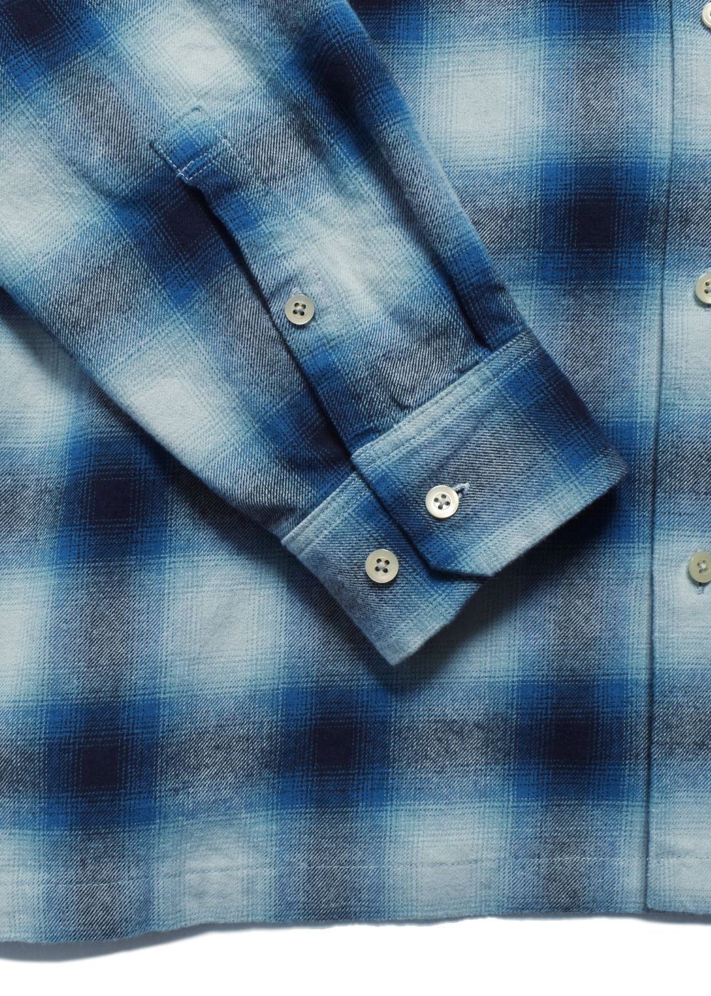 C.Flannel Ombre Open Collar SH Collar SH (BPT) / オンブレチェック オープンカラーシャツ