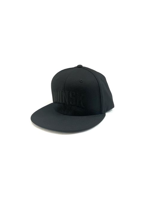 College Baseball CAP (BLACK×BLACK) / 刺繍ロゴ ベースボールキャップ