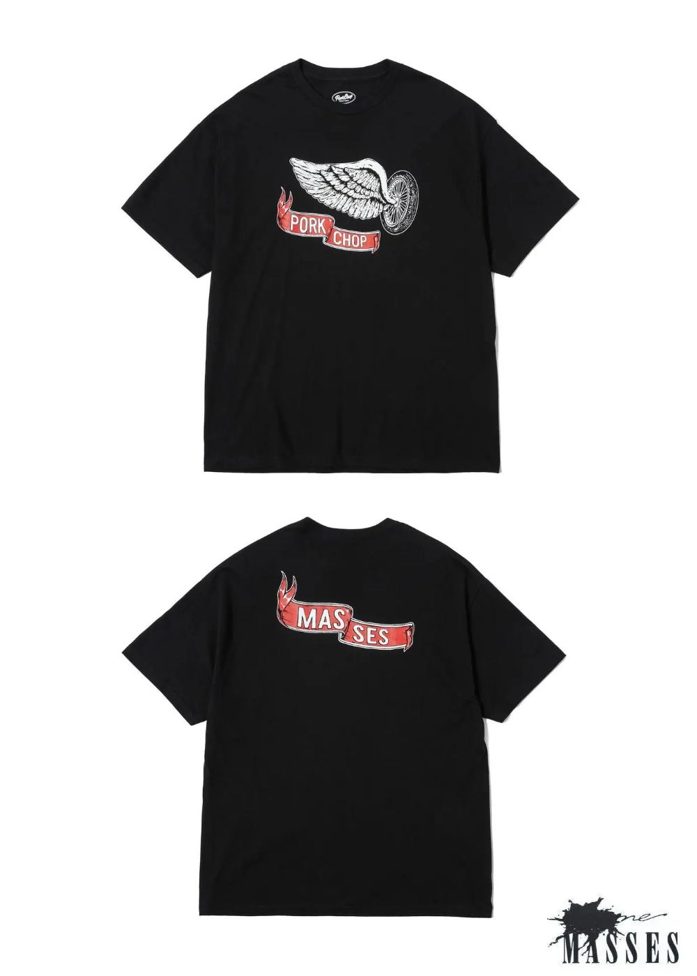 FLYING WEEL P (×MASSES) (BLACK) / マシス コラボレーション Tシャツ