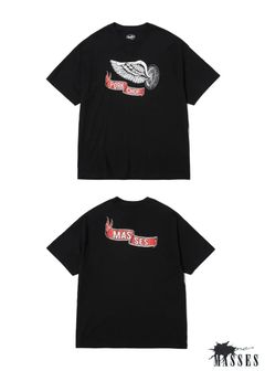 FLYING WEEL P (×MASSES) (BLACK) / マシス コラボレーション Tシャツ
