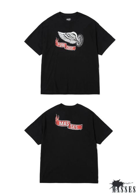FLYING WEEL P (×MASSES) (BLACK) / マシス コラボレーション Tシャツ