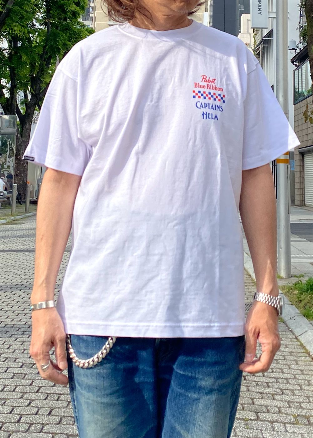 × Pabst Blue Ribbon RIDE BLUE SS TEE (WHITE) / ×パブストブルーリボン コラボ Tシャツ