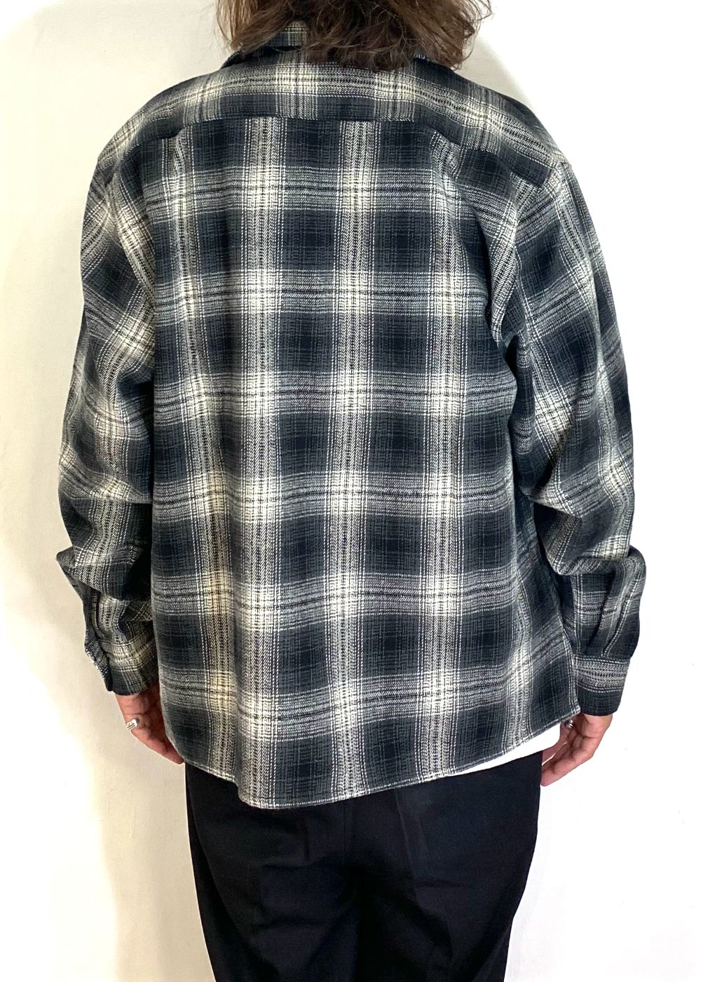 Ombre Check L/S Shirt (BLACK) / オンブレ チェック シャツ