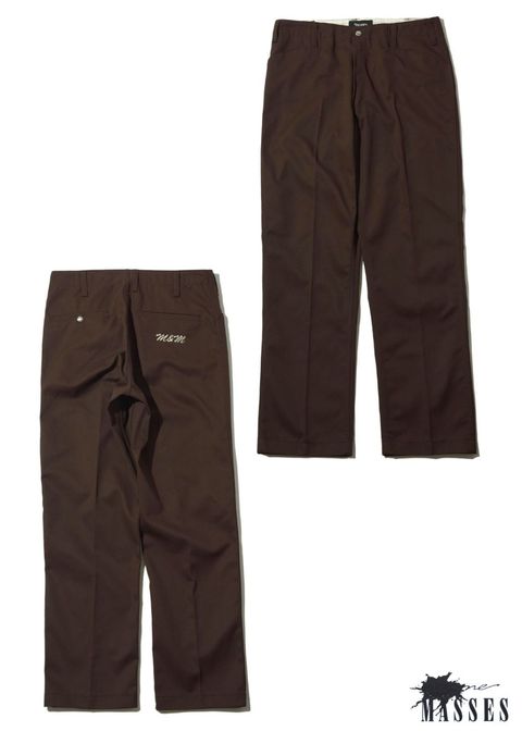 WORK PANTS L (×MASSES) (BROWN) / マシス コラボレーション チノパンツ
