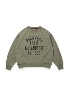 【ラスト1点】College Sweat Shirt (OLIVE DRAB) / オリジナル セットアップ クルーネック スウェット / セットアップ可能
