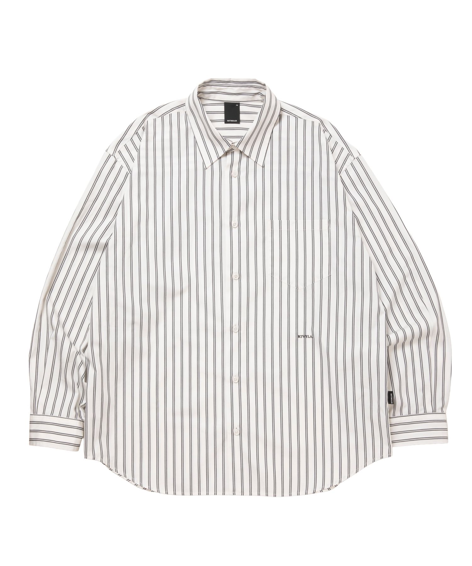 R9 STRIPE SHIRT (WHITE5254) / オープンカラー ストライプ シャツ
