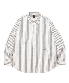 R9 STRIPE SHIRT (WHITE5254) / オープンカラー ストライプ シャツ