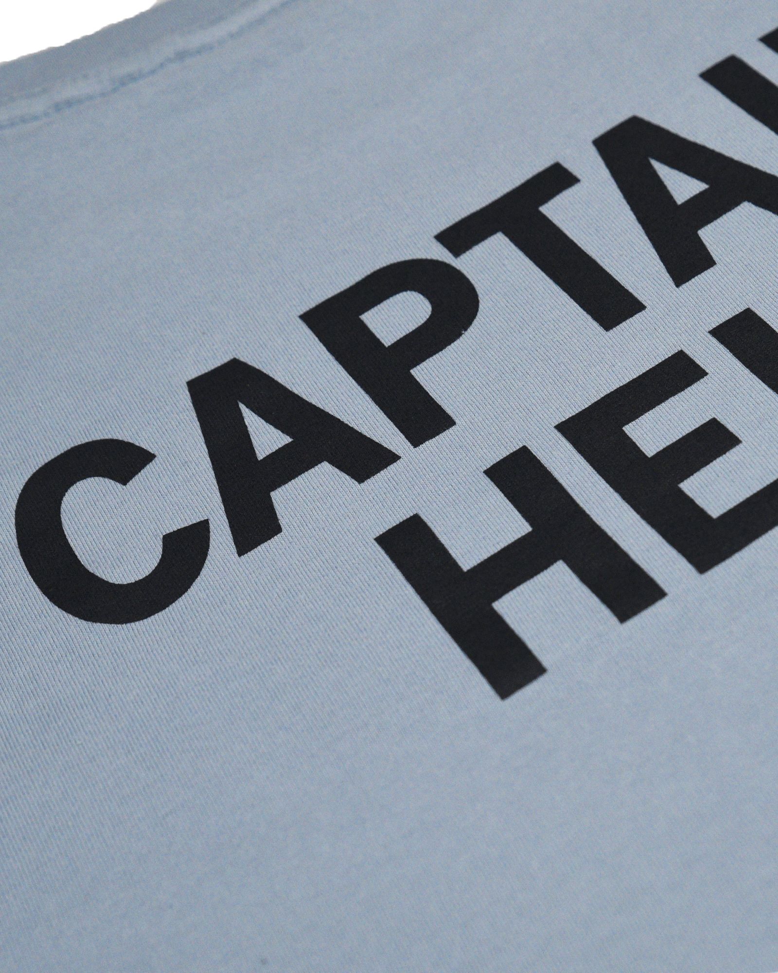 TRADEMARK LOGO LS TEE (LIGHT BLUE) / ロゴ プリント ロンT