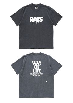 BOX LOGO WAY OF LIFE TEE (CHARCOAL) / 定番人気ロゴT