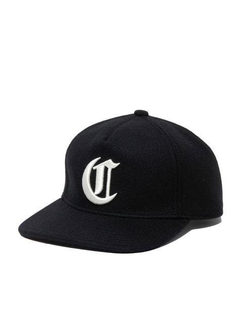 COOTIE PRODUCTIONS - Wool Melton 5 Panel Cap (BLACK×BLACK 