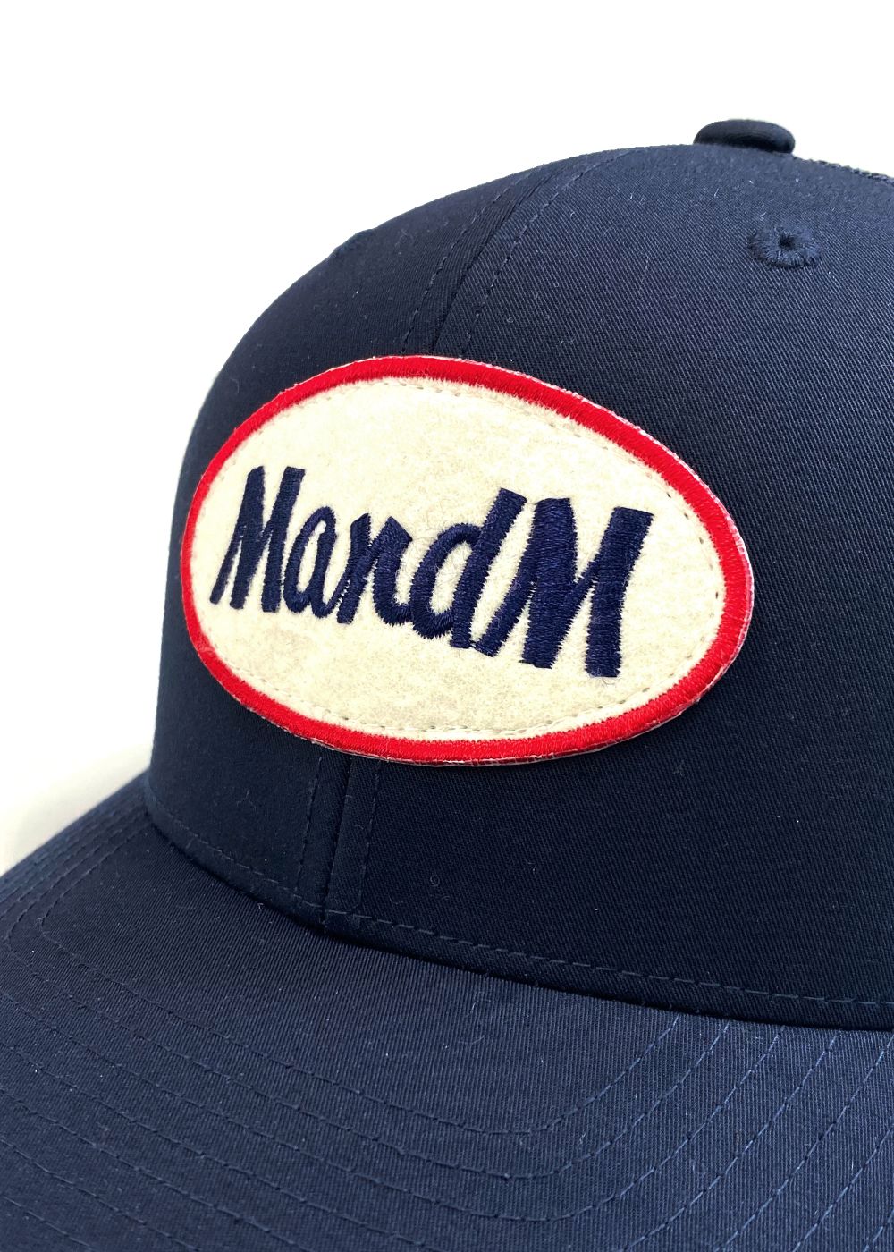 RETRO TRUCKER MESH CAP (NAVY) / ワッペン メッシュキャップ
