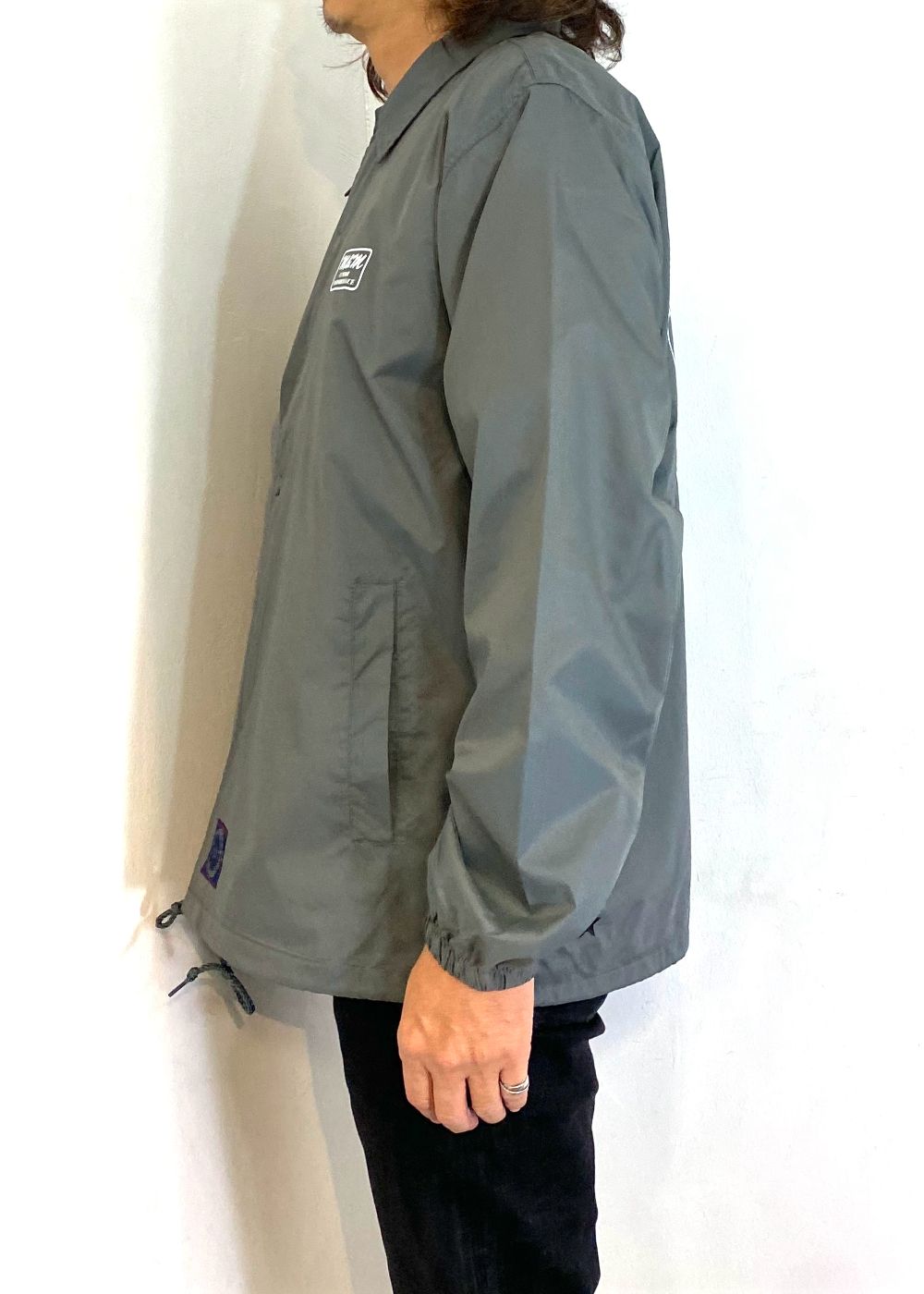 【ラスト1点】Coach Jacket (CHARCOAL) / プリント コーチジャケット