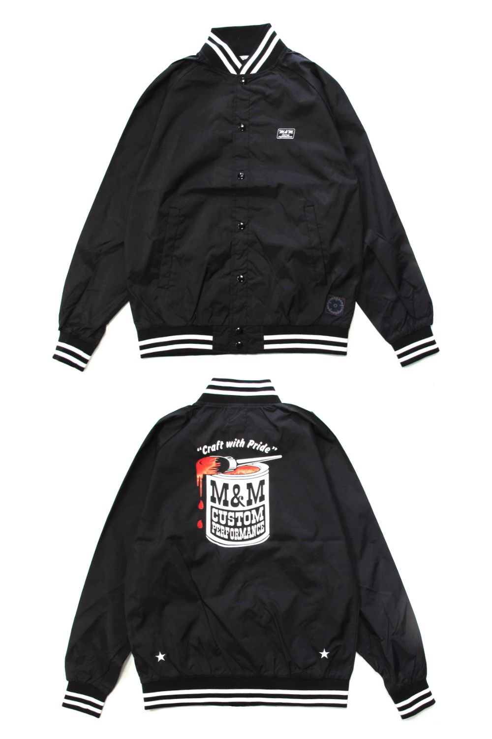 M&M CUSTOM PERFORMANCE - NYLON STADIUM JACKET (NAVY) / バック