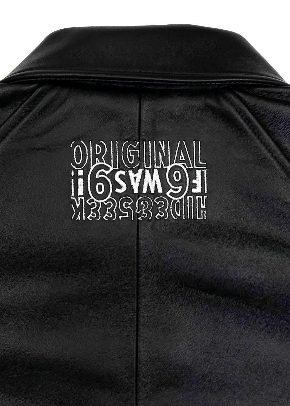 Leather Varsity Jacket (BLACK/WHITE) / 西浦徹 コラボ レザー ジャケット