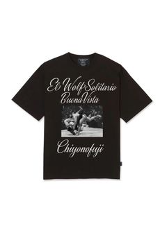 【千代の富士×BUENA VISTA】El wolf solitario tee tres (BLACK) / ×千代の富士 コラボ Tシャツ
