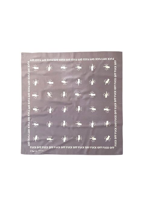 【ラスト1点】Fuck off bandanna (PURPLE) / オリジナル レーヨン バンダナ