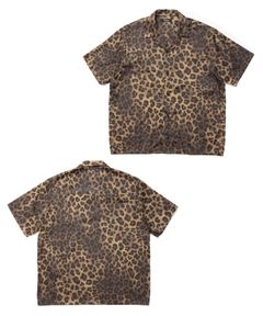 【ラスト1点】R9 LEOPARD S/S SHIRT (BEIGE) / レオパード オープンカラーシャツ