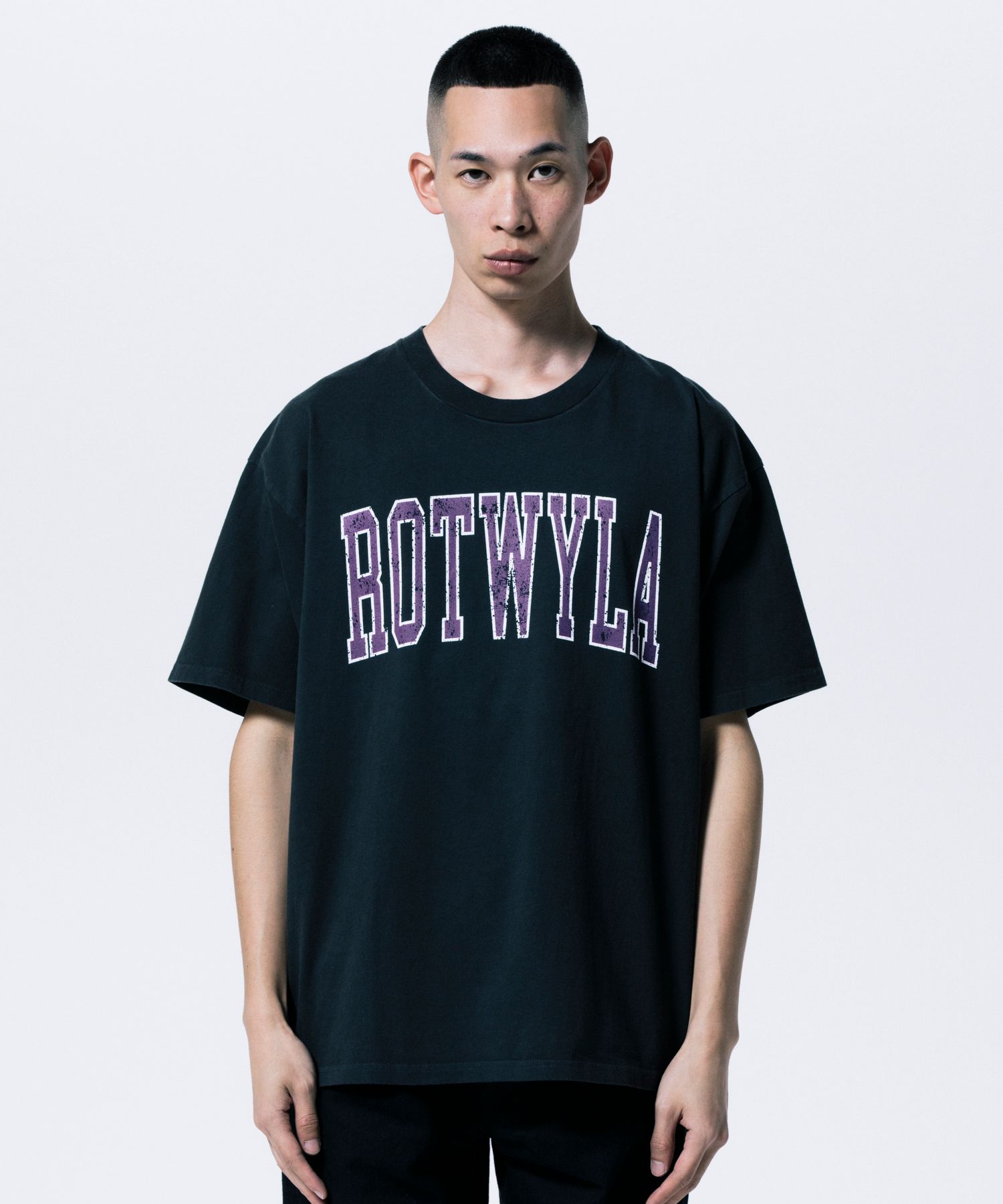 ROT TEE (PURPLE) / カレッジ ロゴ プリント Tシャツ